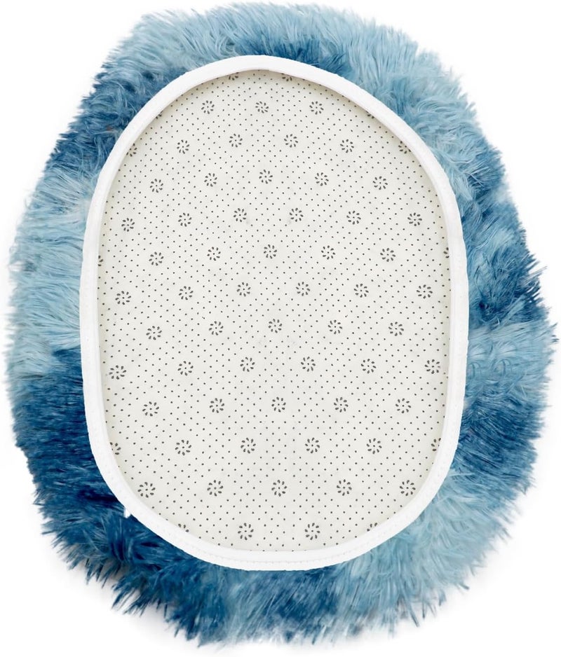 Insun Soft Fluffy Toilet Seat Cover, Washable Absorbent Lid Cover, Adjustable Non Slip Backing for Most Bathroom Toilet Lids Tie-Dyed Dark Blue 17.7" x 19.7" - Image 2